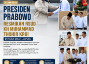 Presiden Prabowo Resmikan RSUD KH Muhammad Thohir Krui, Tegaskan Komitmen Perkuat Layanan Kesehatan Nasional