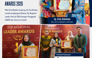 Wali Kota Bandar Lampung Raih Disway Top Regional Leader Awards 2026, Bukti Komitmen Majukan UMKM dan Ekonomi Kreatif
