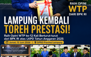 Lampung Kembali Toreh Prestasi, Raih Opini WTP ke-12 Kali Berturut-turut dari BPK RI
