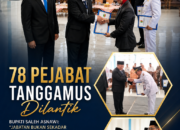 78 Pejabat Tanggamus Dilantik, Bupati Saleh Asnawi Tegaskan Jabatan Bukan Sekadar Kursi Kekuasaan