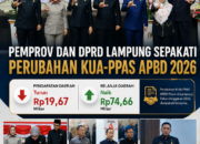 Pemprov dan DPRD Lampung Sepakati Perubahan KUA-PPAS APBD 2026, Pendapatan Turun Rp19,67 Miliar, Belanja Naik Rp74,66 Miliar