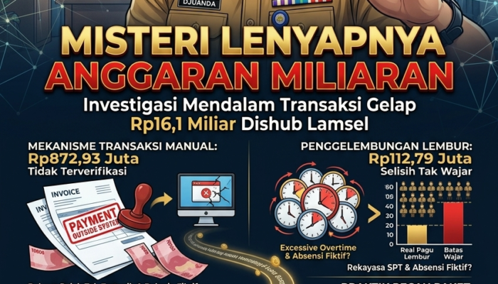 Misteri Lenyapnya Anggaran Miliaran dalam Transaksi Gelap Rp16,1 Miliar Dishub Lampung Selatan