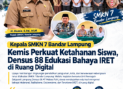 Kepala SMKN 7 Bandar Lampung Kemis Perkuat Ketahanan Siswa, Densus 88 Edukasi Bahaya IRET di Ruang Digital