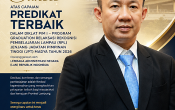Sekdaprov Marindo Kurniawan Raih Predikat Terbaik Diklat PIM I, Sebuah Capaian yang Bermakna bagi Penguatan Pemerintahan Lampung