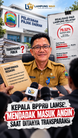 Kepala BPPRD Lamsel Mendadak Masuk Angin Saat Ditanya Transparansi