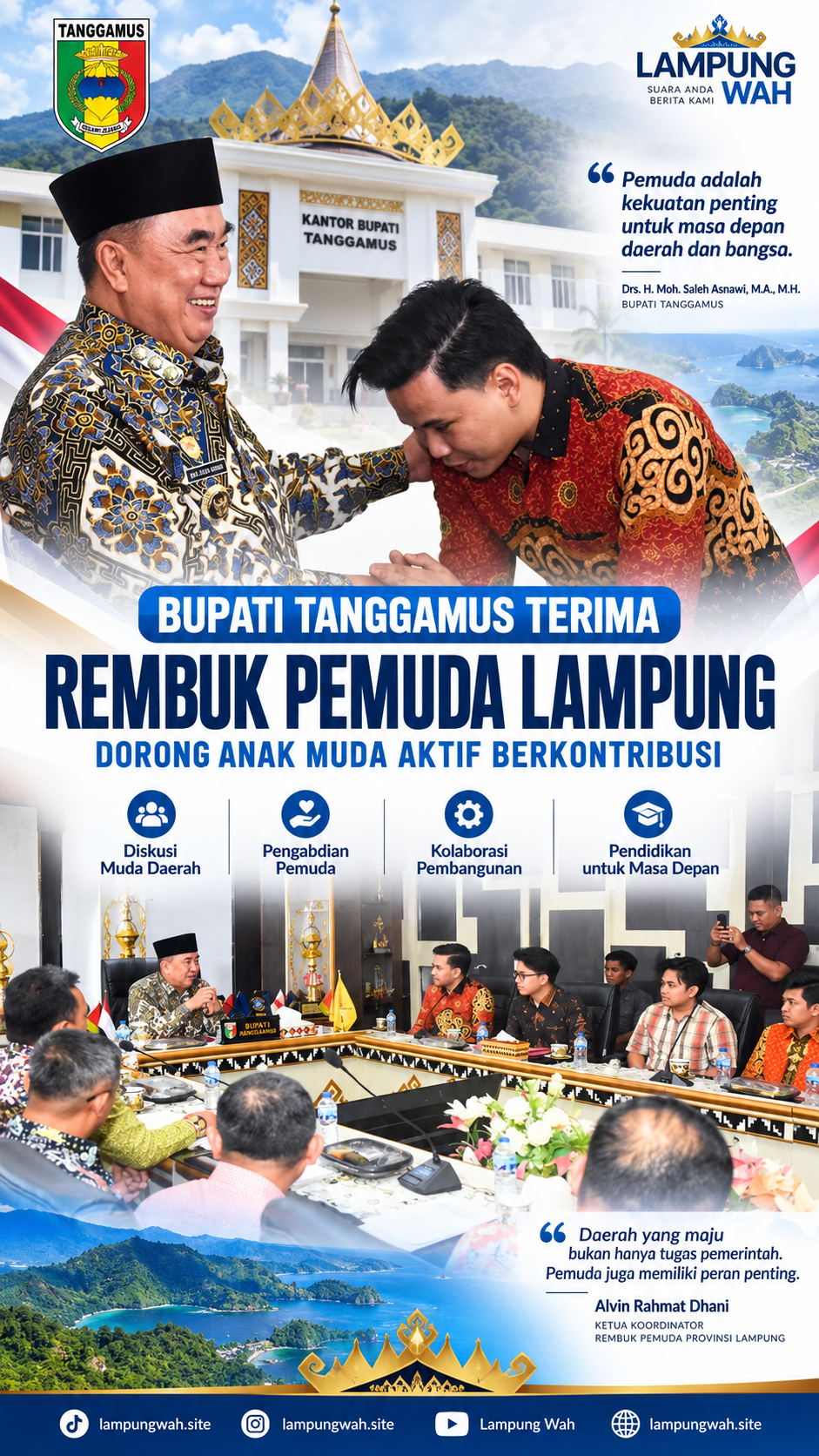 Bupati Tanggamus Terima Rembuk Pemuda Lampung, Dorong Anak Muda Aktif Berkontribusi